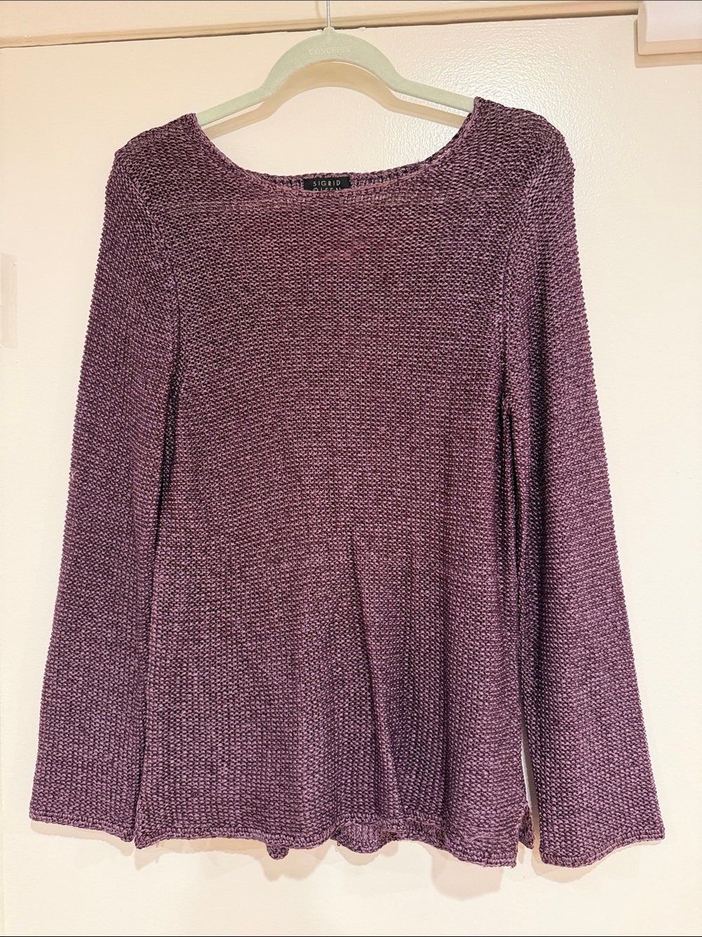 Vintage Sigrid Olsen Open Knit Sweater in Purple Size Medium